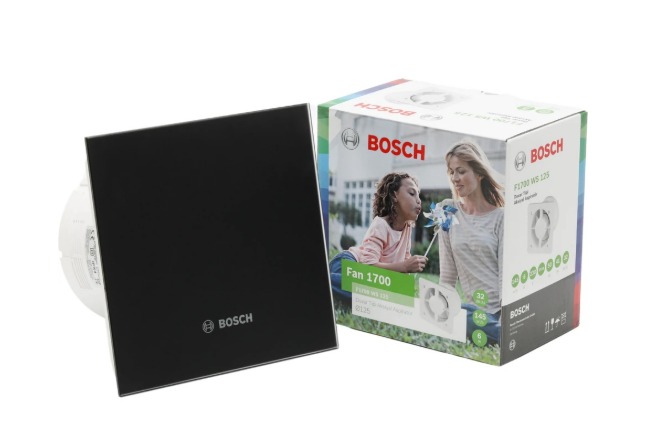 Bosch Banyo Aspiratörü / Fanı 1700 Serisi Mat Siyah 125 mm Çap