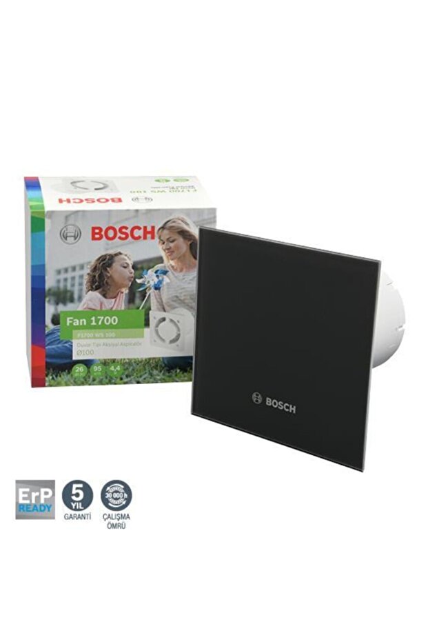 Bosch Banyo Aspiratörü / Fanı 1700 Serisi Parlak Siyah 125 mm Çap